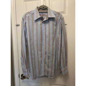 Robert Graham Paisley Light Blue Shirt L